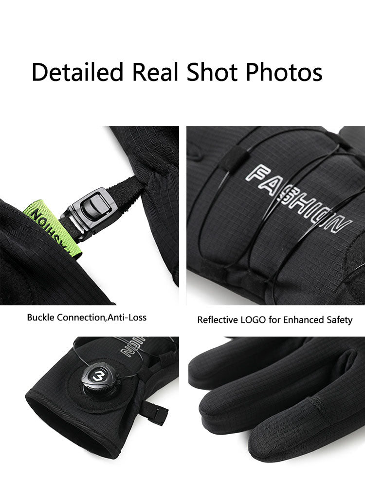 Men's Winter Cycling Gloves - Waterproof, Warm, Fleece-Lined, Touchscreen-Compatible, Windproof for Motorcycle, Fitness  Outdoor Activities