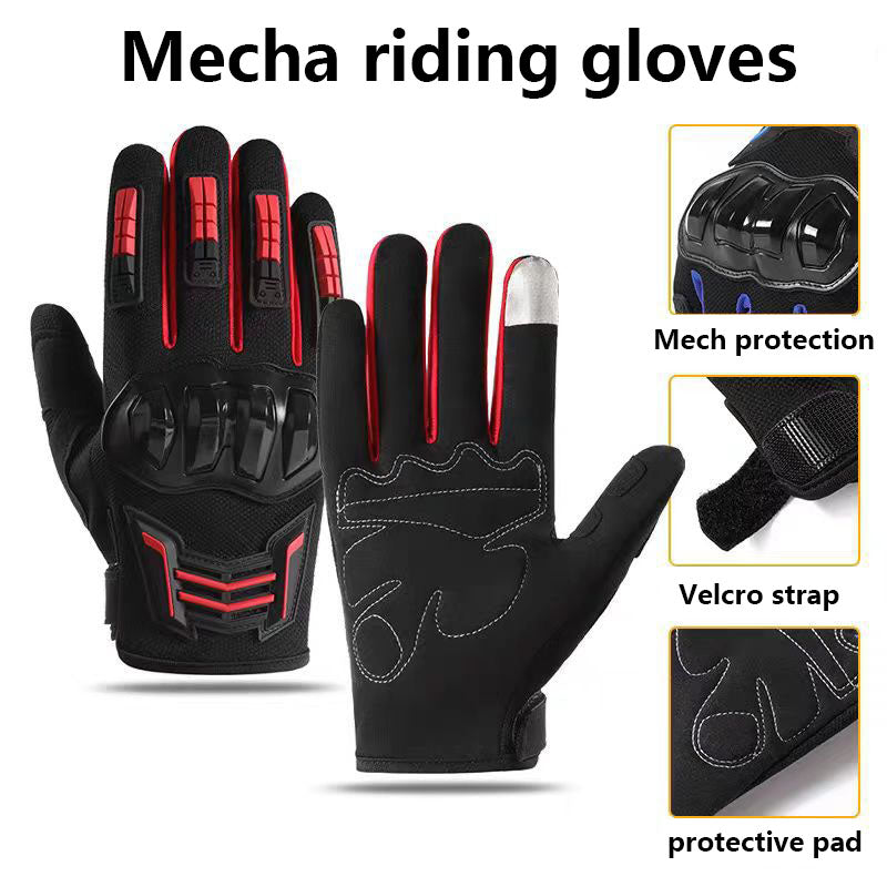 Riding gloves, outdoor sports training, hiking, breathable motorcycle protection, full finger anti-skid touch screen, wear-resistant and shock-absorbing