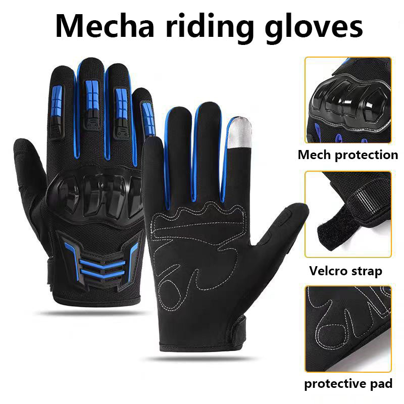 Riding gloves, outdoor sports training, hiking, breathable motorcycle protection, full finger anti-skid touch screen, wear-resistant and shock-absorbing