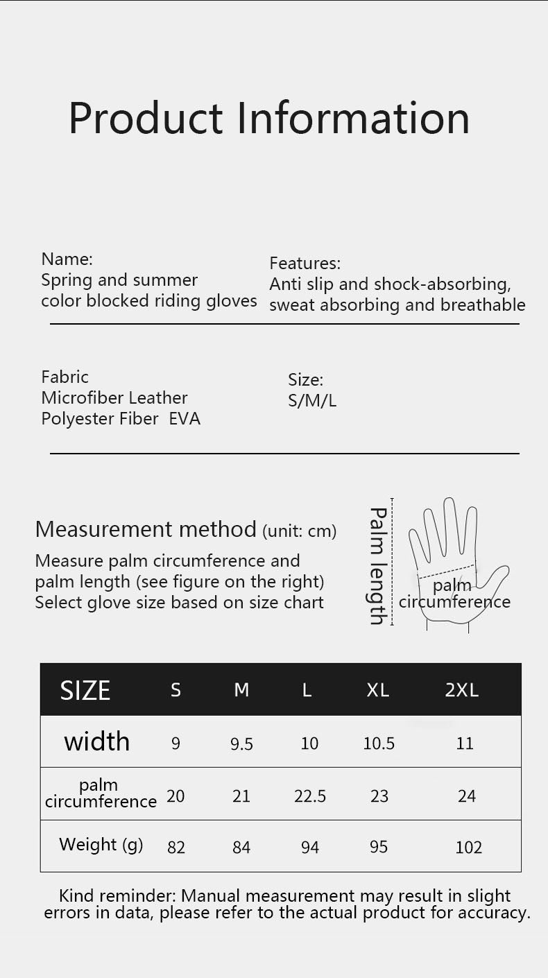 Riding macaron motorcycle gloves, summer men's sun protection, female knight's contrasting color, thin anti slip and wear-resistant motorcycle gloves