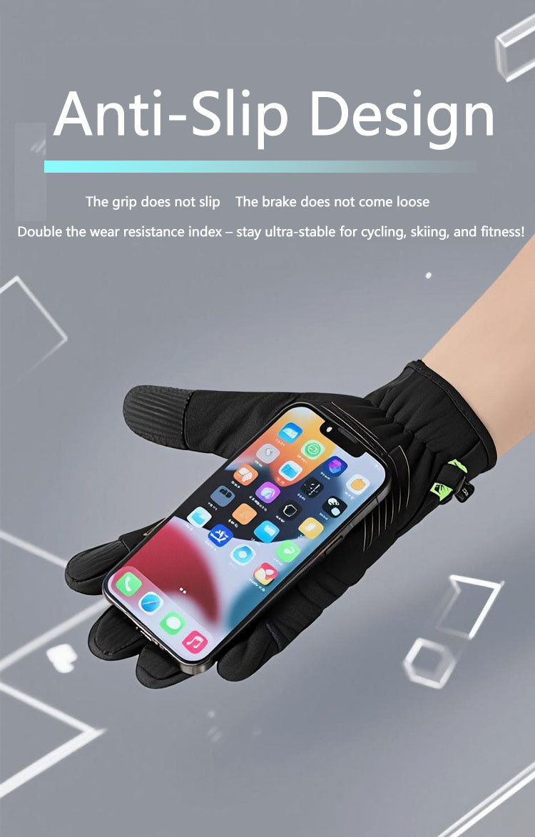 Men's Winter Cycling Gloves - Waterproof, Warm, Fleece-Lined, Touchscreen-Compatible, Windproof for Motorcycle, Fitness  Outdoor Activities