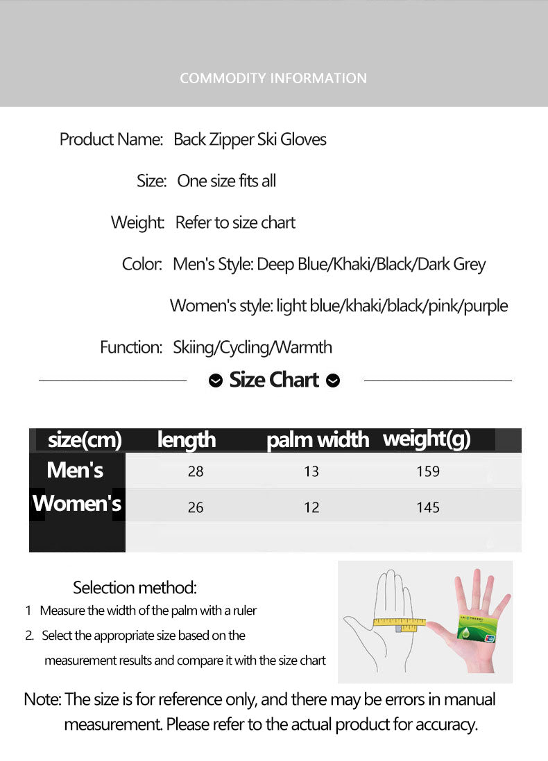 Ski gloves for men and women in winter, with thick velvet, anti splash, anti slip, touch screen, outdoor cycling, cold and warm gloves