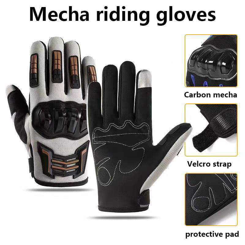 Riding gloves, outdoor sports training, hiking, breathable motorcycle protection, full finger anti-skid touch screen, wear-resistant and shock-absorbing