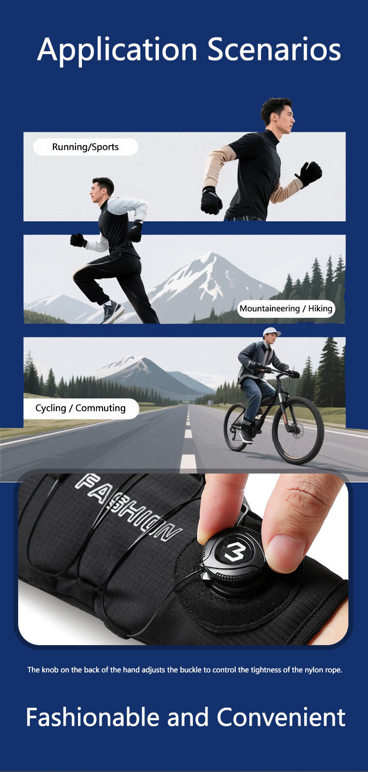 Men's Winter Cycling Gloves - Waterproof, Warm, Fleece-Lined, Touchscreen-Compatible, Windproof for Motorcycle, Fitness  Outdoor Activities