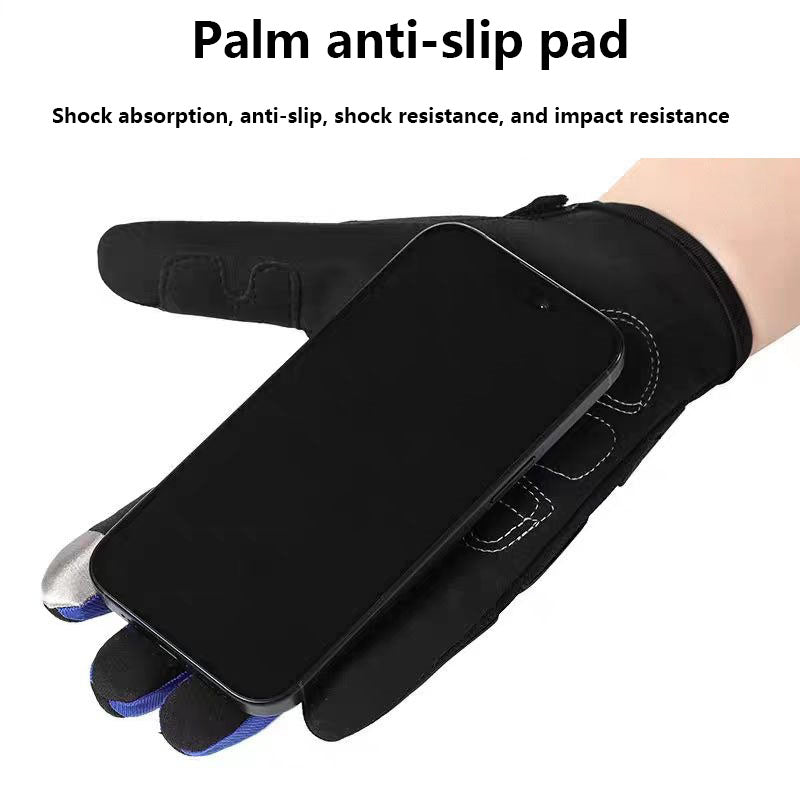 Riding gloves, outdoor sports training, hiking, breathable motorcycle protection, full finger anti-skid touch screen, wear-resistant and shock-absorbing