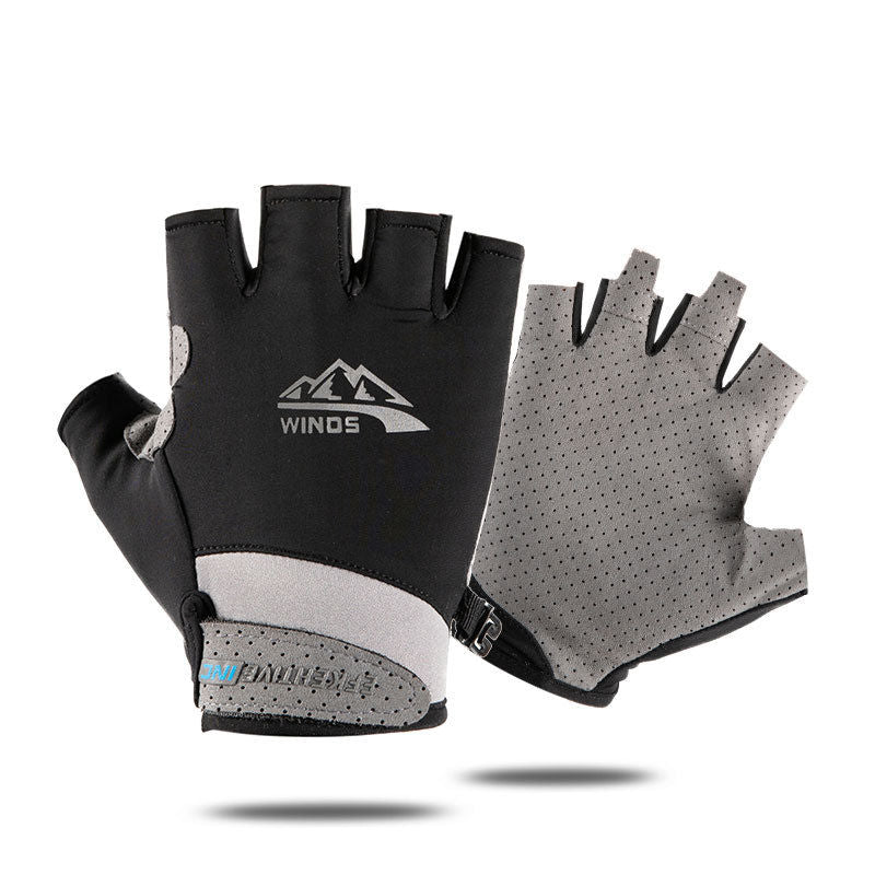 Ice Silk Gloves for Men and Women - Summer Style, Breathable, Quick-Drying, Thin, Suitable for Outdoor Cycling, Driving, Anti-Slip, Sun Protection, Fishing and Sports, Two-Finger Design